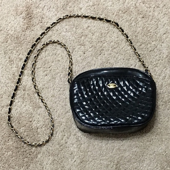 Handbags - Black patent quilted, crossbody purse